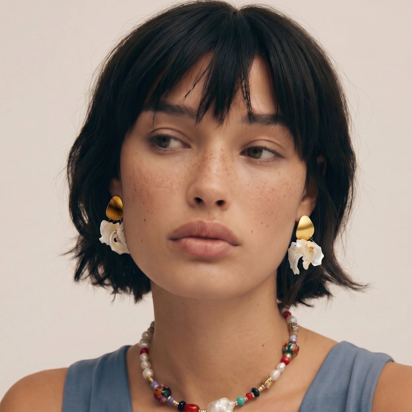 Organic Shell Drop Earrings