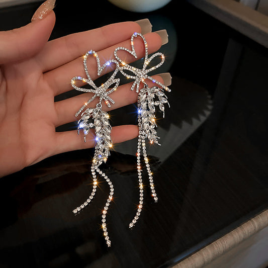 Tassel Zircon Long Earrings - Modingo Modingo