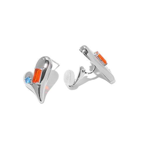 Heart Stud Silver Earrings - Modingo Modingo